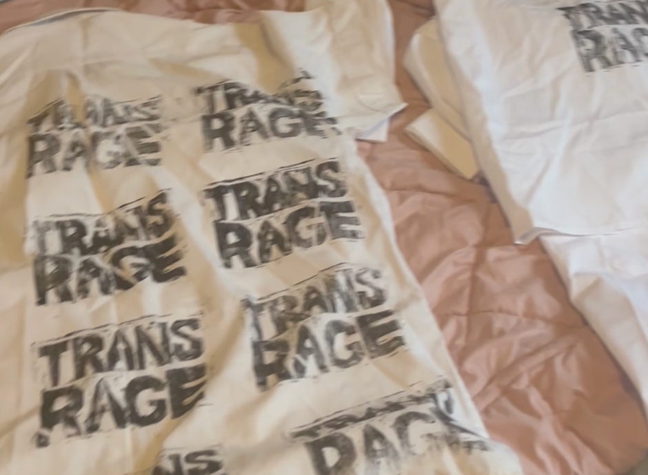 TRANS RAGE up-cycled white shirt
